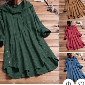 NWT Zanzea Long Sleeve Hoodie Top size 3XL